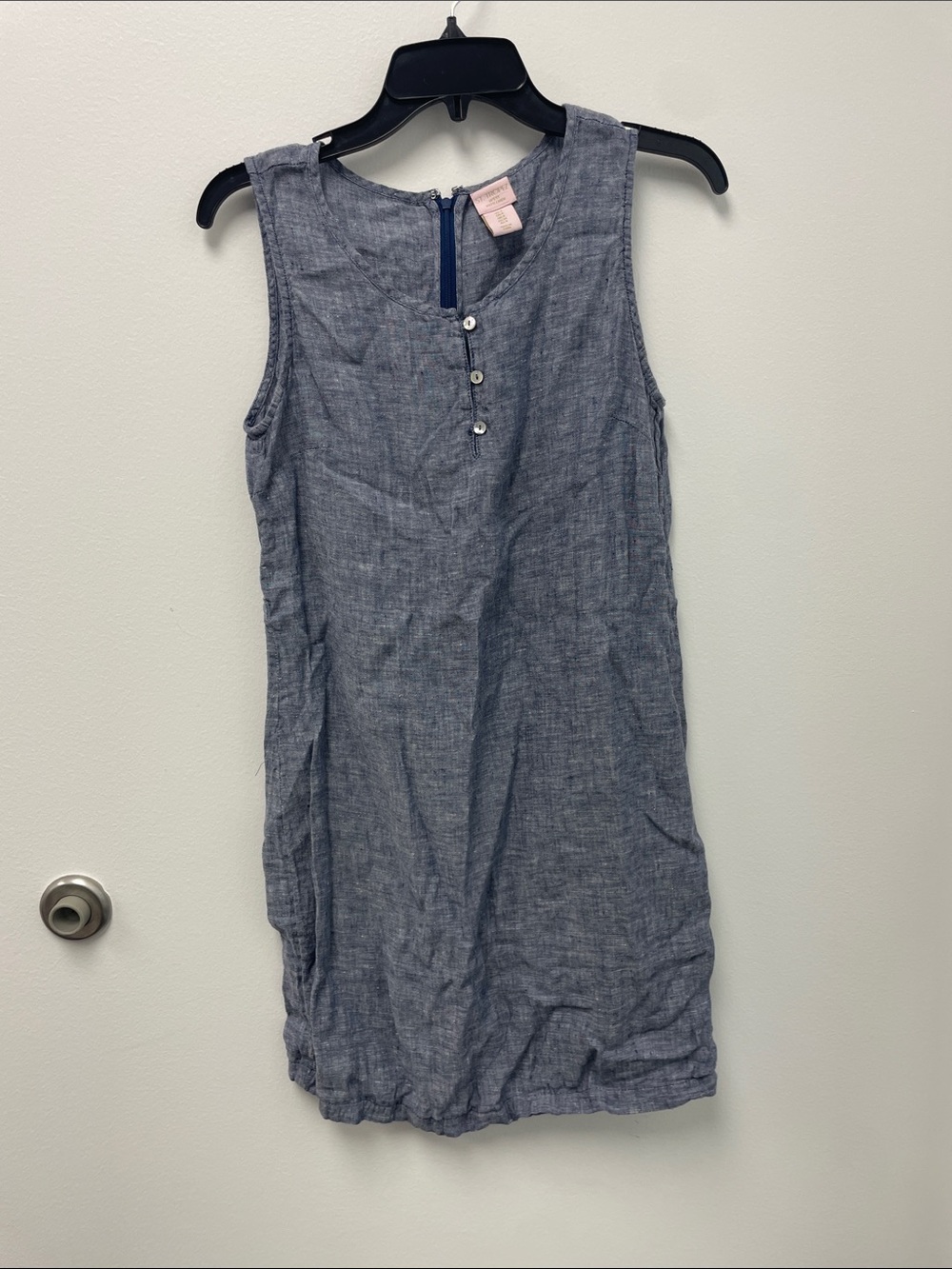 St. Tropez Girls' Sleeveless Chambray Dress in Blue